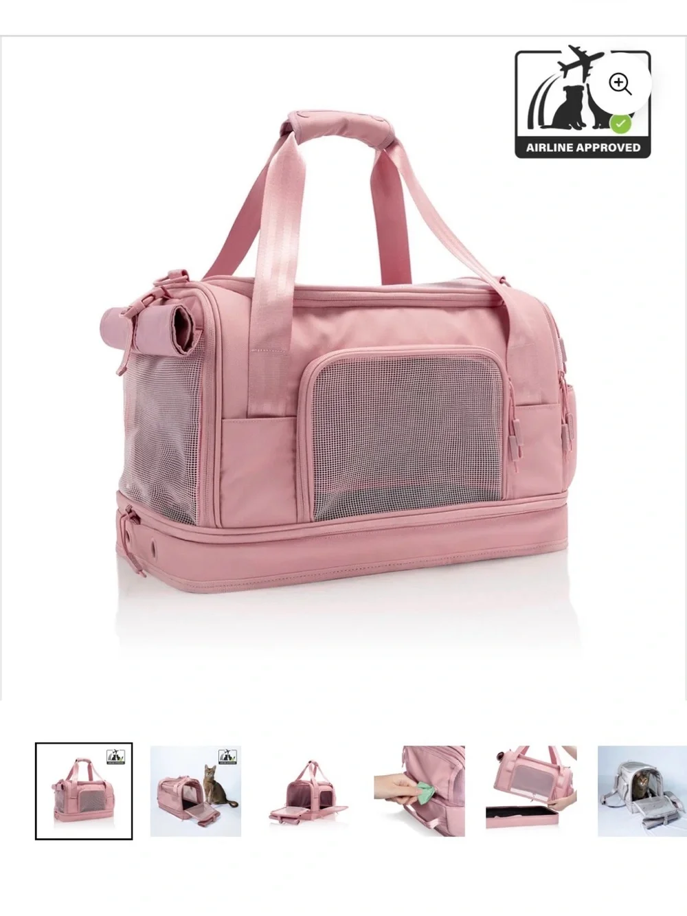 HEYS PAWSENGER PET CARRIER - ROSE | AIRLINE APPROVED